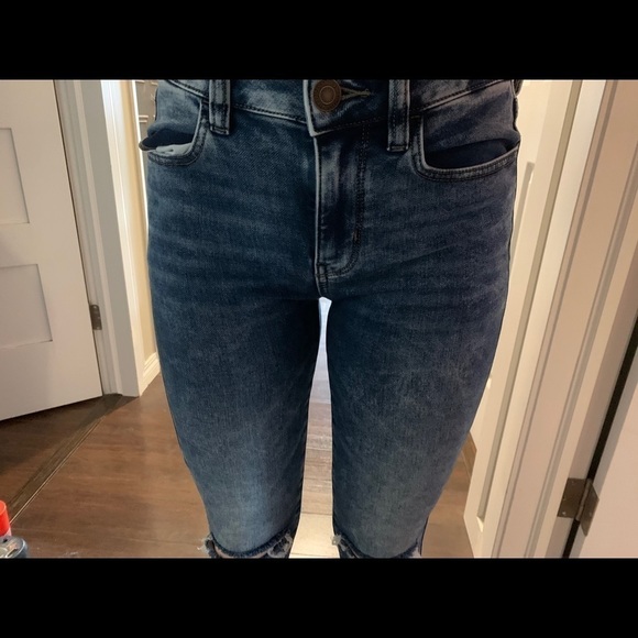 American Eagle ripped Hi-rise dark denim Jeggings size 2 - Picture 8 of 10